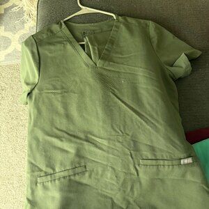 Green Figs scrubs  Sorry they are so wrinkly in photo.